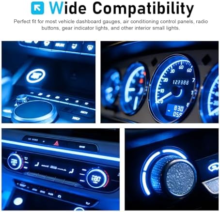 10PCS AC Climate Heater Control LED Lights Kit, 12V 6500K 20LM 3SMD Instrument Gauge Cluster Dashboard Bulbs, Plug and Play T4.2 Instrument Indicator Lights Bulb for Most Cars (Blue) - Image 6