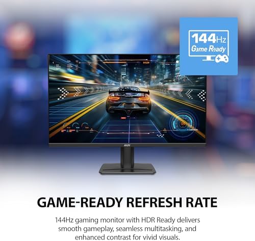 msi PRO MP251 E14L 24.5-inch IPS 1920 x 1080 (FHD) Computer Office Monitor, 144Hz, Free-Sync, HDR Ready, HDMI, VGA Port,VESA Mountable, Tilt, 4-Side Slim Bezel,1ms, Black - Image 4