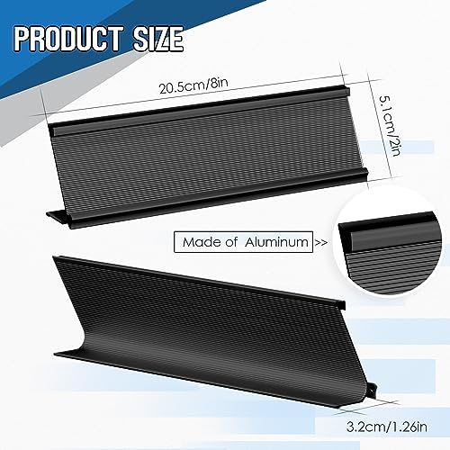 LEIFIDE 12 Pack 2x8 in Aluminum Name Plate Holder for Desk Office, Black - Image 2