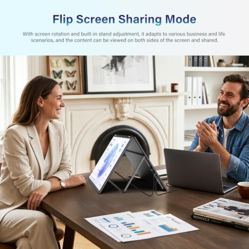InnoView 18.5" Dual Portable Monitor 2K 200Hz 100% sRGB - Foldable & Stackable Design with 315° Screen Adjustment & 180° Stand | DP/USB-C/HDMI, Second Monitor for Laptop, Mac, Windows - Image 4
