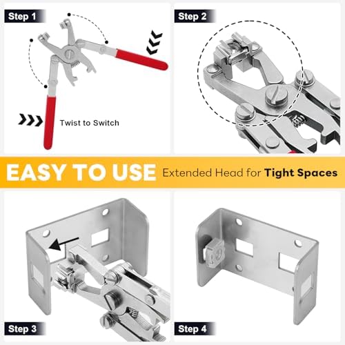 Rotable Cage Nut Tool and 10Sets Rack Screws, Cage Nut Installing/Removing Server Room Rack Side and Top, IT, Data Center, Cabinet, Server Shelves Fixing, Tool for Cage Nut of M4 M5 M6 M8 M10-(Red) - Image 4