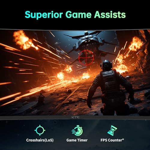 KTC 32 inch Curved Gaming Monitor, 180Hz 1ms MPRT, 2K 1440P 144Hz Monitor, 1500R HVA Display, FreeSync Premium, HDR, 120% sRGB, DisplayPort/HDMI/USB, Vesa Support 3.9x3.9'', PC Moniter for Gamers - Image 5