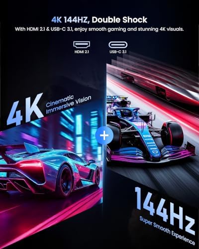 UPERFECT 19" 4K 144Hz Portable Monitor, 600 Nits 146% sRGB Gaming Monitor - Image 2
