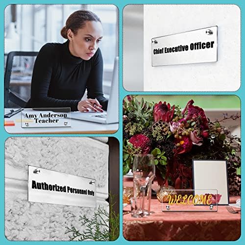 Chunful 12 Pcs Acrylic Name Plates for Desks Blank Clear Office Name Plate - Image 6