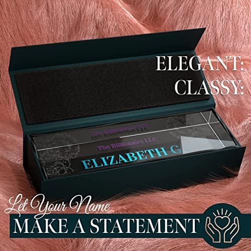 Desk Name Plate Personalized, Custom Name Plates 2½/x8 Inches, Thick Crystal-Clear Acrylic, Gift Box, Office Desk Decor. USA Made by ACRYLUXE (Belvedere) - Image 2