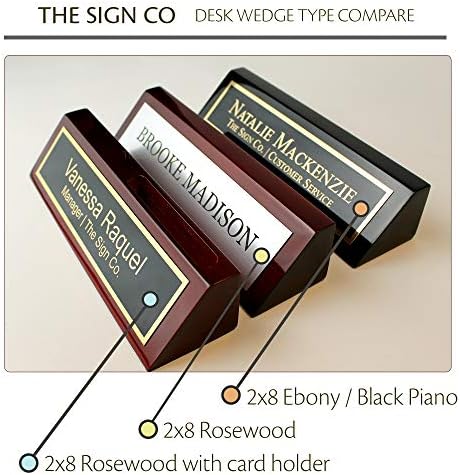 Personalized Office Name Plate for Desk - Engraved Business Desk Name Plate in Rosewood - Includes Engraving - Image 2