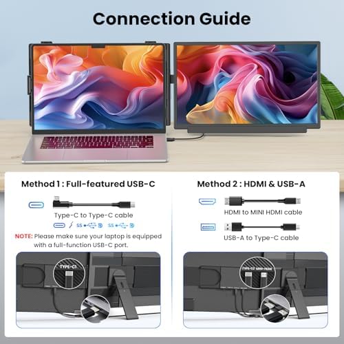 Redalf 15.6" Laptop Screen Extender, FHD 1080P Portable Monitor, Detachable and Plug-Play Travel Laptop Monitor Extender Fit for 14"-17.3" Laptops, Dual Monitor Compatible for Mac/Wins/Dex/Chrome - Image 7