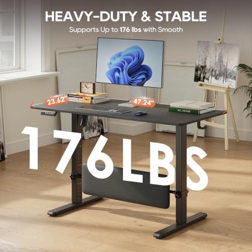 MALOL 47" x 24" Height Adjustable Electric Standing Desk, Black - Image 6