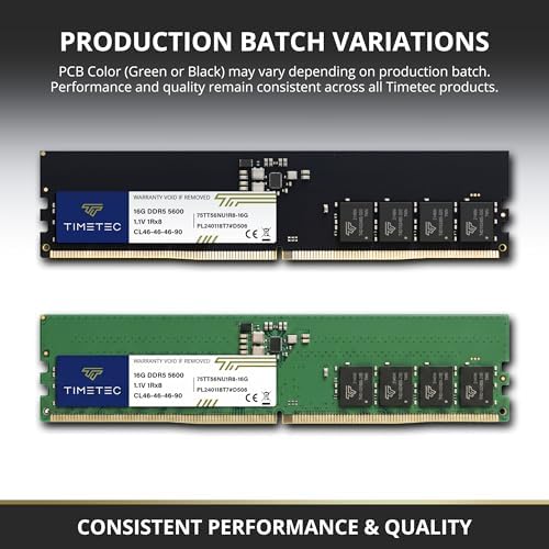 Timetec 32GB KIT(2x16GB) DDR5 5600MHz PC5-44800 Unbuffered Non-ECC 1.1V CL46 1Rx8 Sinlge Rank 288 Pin UDIMM Desktop Memory RAM Module Upgrade - Image 7