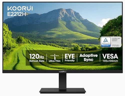 KOORUI 22 Inch Computer Monitor FHD 120Hz VA VESA Low Blue Light, E2212H by KOORUI