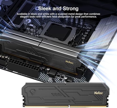 Netac DDR4 DRAM 16GB Kit (2x8GB) 3200MHz XMP 2.0 Dual Channel RAM CL16 (PC4-25600) 1.35V 288-Pin Upgraded Aluminum Heat Sink Ideal for Gaming Computer Upgrade - Shadow III Series Black - Image 3