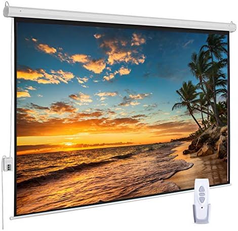 Auto Motorized Projector Screen w/Remote Control, 120 inch 4:3, Silver by ZUEDA