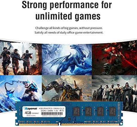 8GB Kit (2X4GB) DDR3 1600MHz PC3-12800U 4GB 2Rx8 240-pin Dimm CL11 1.5V Desktop RAM Memory Module - Image 6