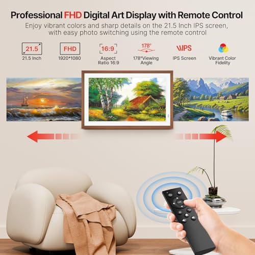 Uhale 21.5 Large Digital Picture Frame 64GB Photo Frame WiFi Remote Control - Image 3