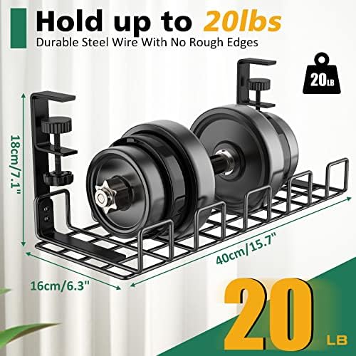 Under Desk Cable Management Tray No Drill Steel 15.7" - Image 4