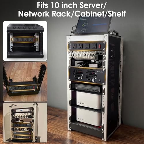 10 inch 1U Rack Mount Fan Panel with Switch, Metal Case - Image 5
