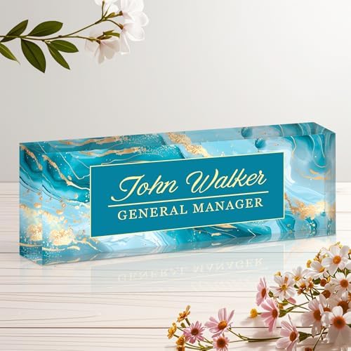 Ship Next Day Desk Name Plate Personalized, Custom Name Plate for Desk by Unknown