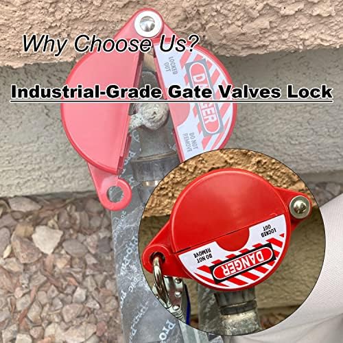 Gate Valve Lockout Device 2Pack Rotating Plastic Outdoor Water Hose Protector Babyproof 1-2.5in Diameter Valve Handles Red Secure for Water Spigot Faucet Knob Oil Natural Gas Propane Tank Lock Outdoor - Image 6