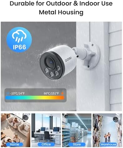 ZOSI 8CH 4K PoE Security Camera System, 4X 8MP Audio Metal Cams, 2TB HDD - Image 5