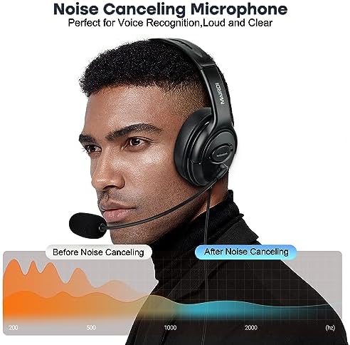 MAIRDI USB Headset with Microphone for PC, Computer Headset with Mic Noise Canceling for Laptop Teams Zoom Office Work Call Center Business Softphone, Dictation Headset for Dragon Naturelly Speaking - Image 3
