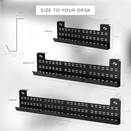 HumanCentric Under Desk Cable Management Tray & Cord Raceway, Black - Image 4