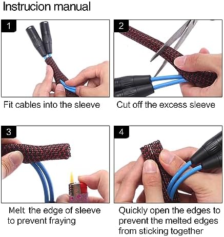 Alex Tech 10ft - 1 inch Cord Protector Wire Loom Tubing Cable Sleeve Split Sleeving For USB Cable Power Cord Audio Video Cable – Protect Cat From Chewing Cords - Blackred - Image 6