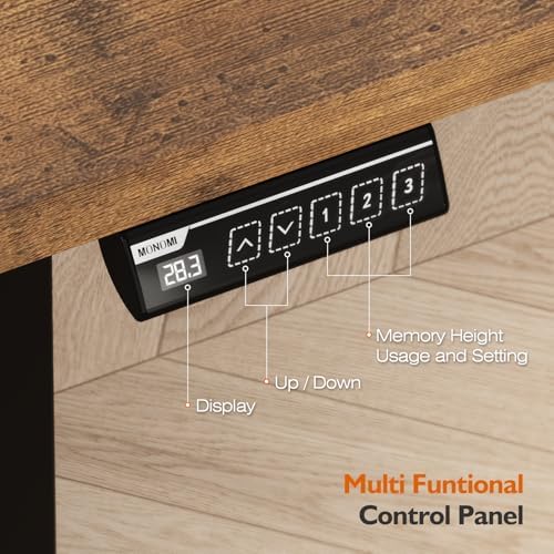 Monomi 48" x24“ Electric Height Adjustable Standing Desk,Rustic Brown - Image 4