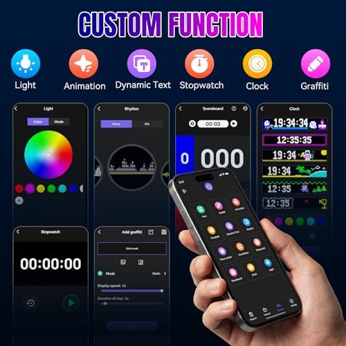 Rayhome Large Programmable LED Sign, 77''x8'' Flexible Indoor Scrolling LED Store Signs with Remote, Bluetooth APP Control Custom Text Pattern Animation Digital Display for Store Bar School Hotels - Image 3