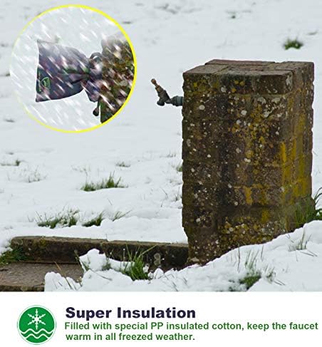 Pro Outdoor Faucet Cover Socks for Winter Freeze Protection, 5.9" W x 7.7" H, Mazarine Blue, Set of 2 - Image 5