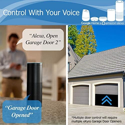 eKyro Smart Garage Door Opener - Universal WiFi Remote Controller Compatible with Alexa, Google Home, iPhone, Siri, Android, Door Left Open Alert, Door Security Systems, Updated Model - Image 4