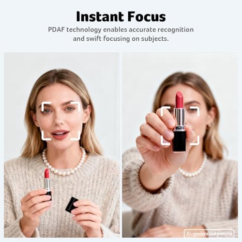 Acer 4K Webcam for PC/Mac with All-Metal Unibody Sculpted, Sony 1/2" Sensor, PDAF, 2 Noise Reduction Mics, Privacy Cover for Switch 2/Zoom/Teams/Facetime/YouTube/Google Meet - Image 4