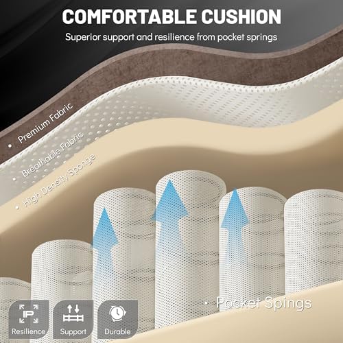 Office Chair with Foot Rest,3D Kneading Massage & Heat Executive Office Chairs for Heavy People,500LBS Big and Tall Office Chair,Ergonomic Reclining Desk Chair,Dual-Use Pillow,Home Office,BrownCloth - Image 5