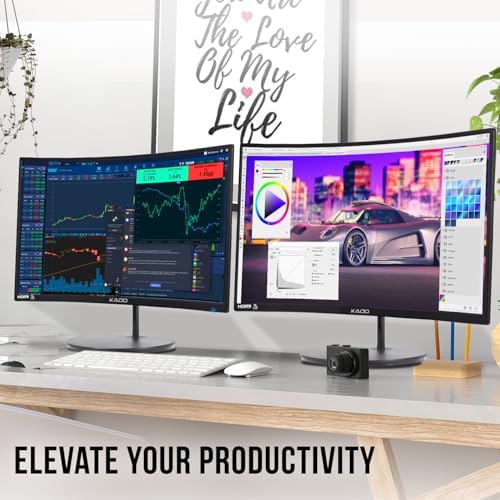 Kado Dual Monitor 2-Pack 24" Curved 1500R 1920x1080 75Hz Computer Monitor - Image 2