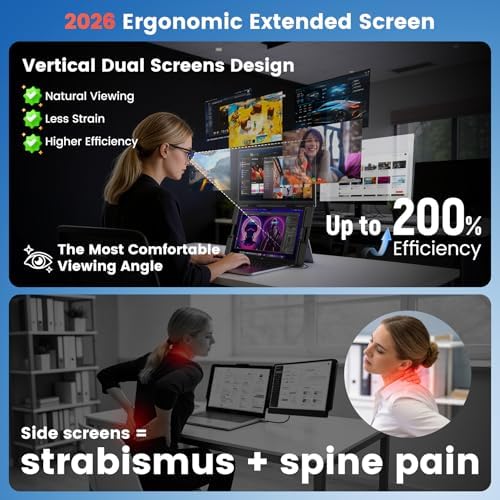 SMISEACOW Laptop Screen Extender 15.6" Portable Dual Monitor Neck-Friendly - Image 5