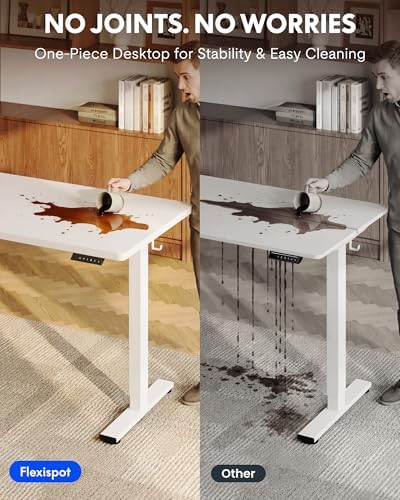FLEXISPOT EN1 55"x28" One-Piece Standing Desk, White - Image 2