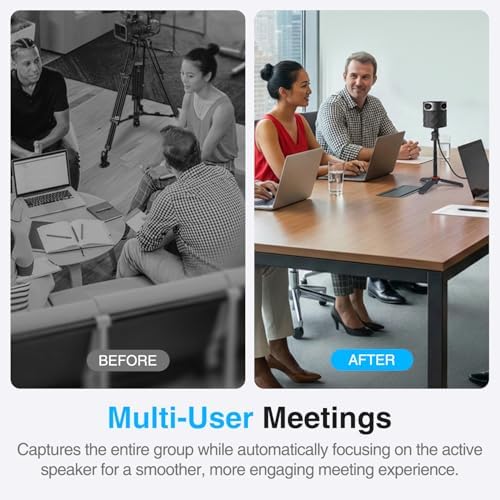 PANOCORE360 All-in-One Meeting Camera - 360° Conference Cam for PC Mac, Speaker & Mic Array, Auto Speaker Focus, 1080P Output, AI Voice Isolation, Local Recording,Compatible with Webex/Zoom/Teams/Meet - Image 3