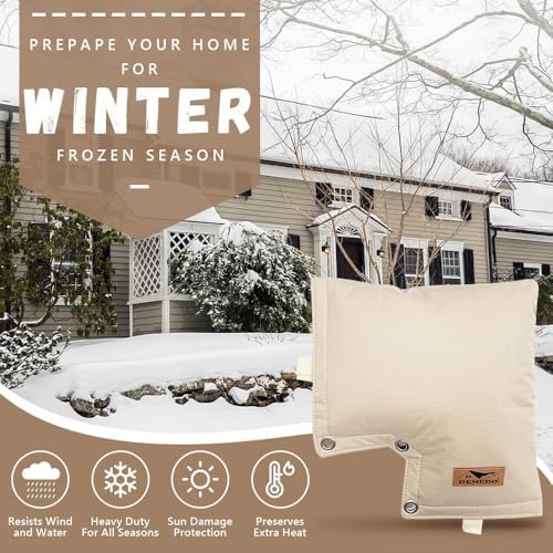 Backflow Preventer Cover, Backflow Pressure Vacuum Breaker Covers for Winter, Insulated Cover Pouch for Irrigation Sprinkler Backflow Valve, Outdoor Faucet Covers for Snow or Sun Exposure – Beige - Image 6