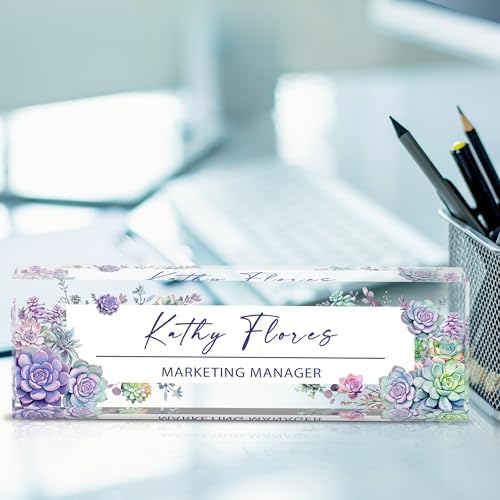 Custom Desk Name Plates, Personalized Acrylic Name Plate for Office, Customize Office Decor, Gift - Image 2