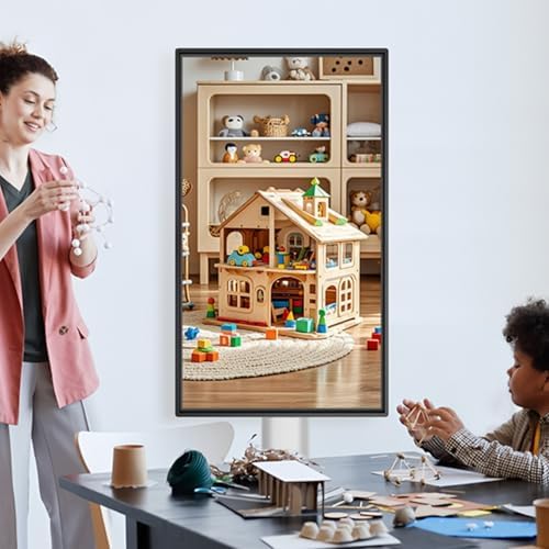 JAV Smart Board Portable Stand for 43-55 Inch, Interactive Whiteboard Stand with Four Lockable Wheels, Height Adjustable Mobile Cart for Office Classroom - Image 6
