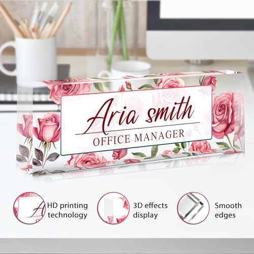 Custom Name Plate for Desk, Acrylic Desk Name Plate Personalized, Employee Appreciation Gifts, Office Desk Accessories for Woman Teacher Nurse, Coworker Gifts for Manager Assistant - Image 3