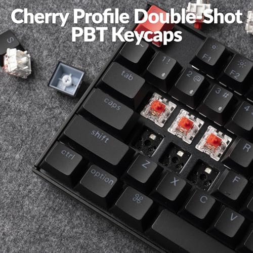 Keychron K8 V2 Wireless RGB Mechanical Keyboard, QMK/VIA Programmable, Hot-Swappable Super Red Switches, 87-Key TKL PBT Keycaps, Dual-Mode Bluetooth 5.2 & USB-C Wired, for Mac, Windows, Linux - Image 7