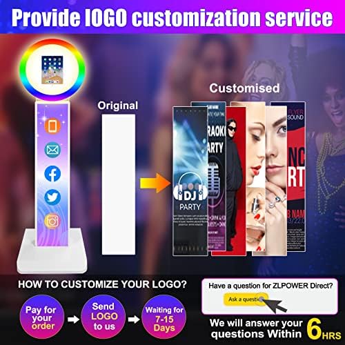 Portable Photo Booth for iPad 10.2" 10.5" 10.9" 11" 12.9" 13" Photobooth Machine Metal Shell Selfie Station RGB Ring Light Custom Logo for Parties Wedding Rental - Image 2