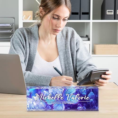 Personalized Name Plate for Desks, Custom Desk Name Plates, Acrylic Name Plate Office Desk Accessories, Personalized Office Gifts for Coworkers Teachers, Employee Appreciation Gifts (Crystal Butterfly) - Image 6