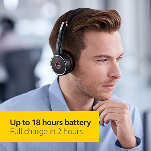 Jabra Evolve 75 UC Wireless Headset, Stereo – Includes Link 370 USB Adapter and Charging Stand – Bluetooth Headset with World-Class Speakers, Active Noise-Cancelling Microphone, All Day Battery - Image 5