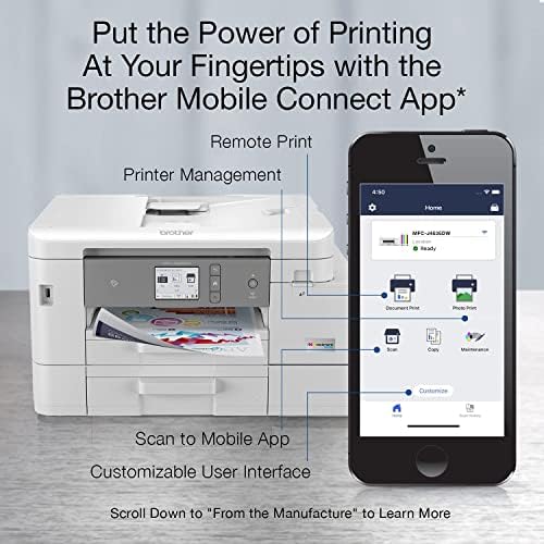 Brother MFC-J4535DW INKvestment Tank All-in-One Color Inkjet Printer with NFC, Duplex and Wireless Printing Plus Up to 1-Year of Ink in-Box, Works with Alexa (Renewed), White - Image 4