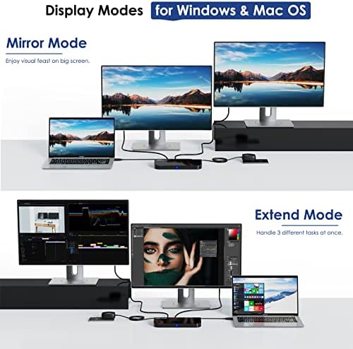 WAVLINK USB Laptop Docking Station Dual Monitors, DisplayLink Laptop Dock for M1-M5 Mac/MacBook Neo, Windows, ChromeOS(HDMI & HDMI/DVI, 6xUSB Ports, LAN, Audio) - Image 3
