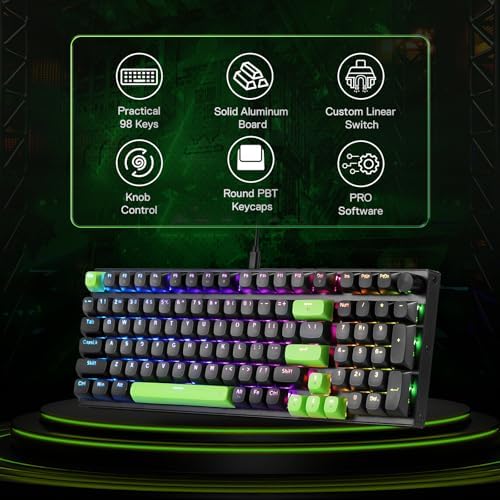 Redragon K740 Wired RGB Gaming Keyboard, Aluminum Base & Knob, 95% Layout - Image 2