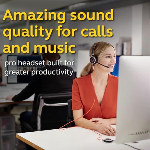 Jabra Evolve 40 MS Professional Wired Headset, Mono – Telephone Headset for Greater Productivity, Superior Sound for Calls and Music, 3.5mm Jack/USB Connection, All-Day Comfort Design, MS Optimized - Image 2