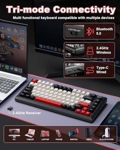 Y75 Wireless Mechanical Keyboard,2.4GHz/BT/Wired Gaming Keyboard - Image 3