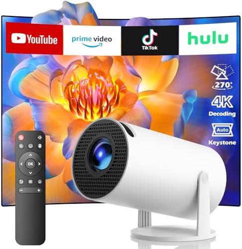Mini Projector, Portable Projector with Wifi and Bluetooth, Built in Apps by HOTPEAK